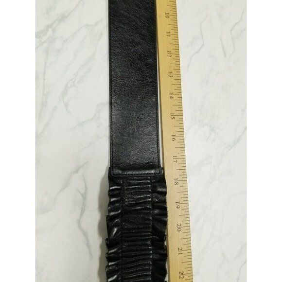 Hobo International  Black Leather Belt ruffles size‎ Medium - Picture 11 of 16
